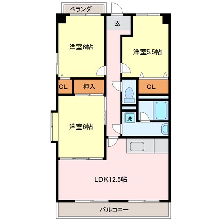 蓮池町通駅 徒歩6分 9階の物件間取画像